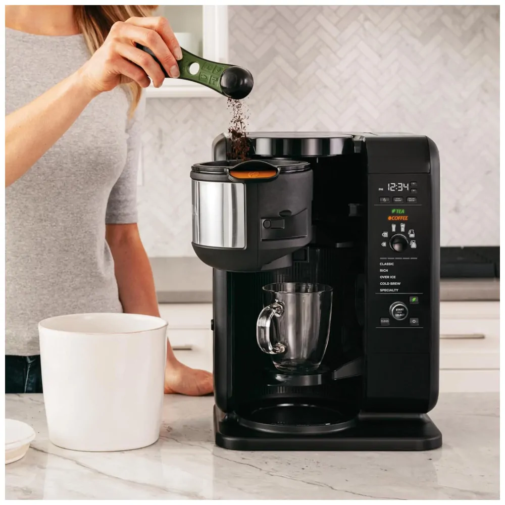 Cafeteira Eletrica, bebidas quentes ou frias, faz chá gelado, 110v, NINJA CP307, Preto