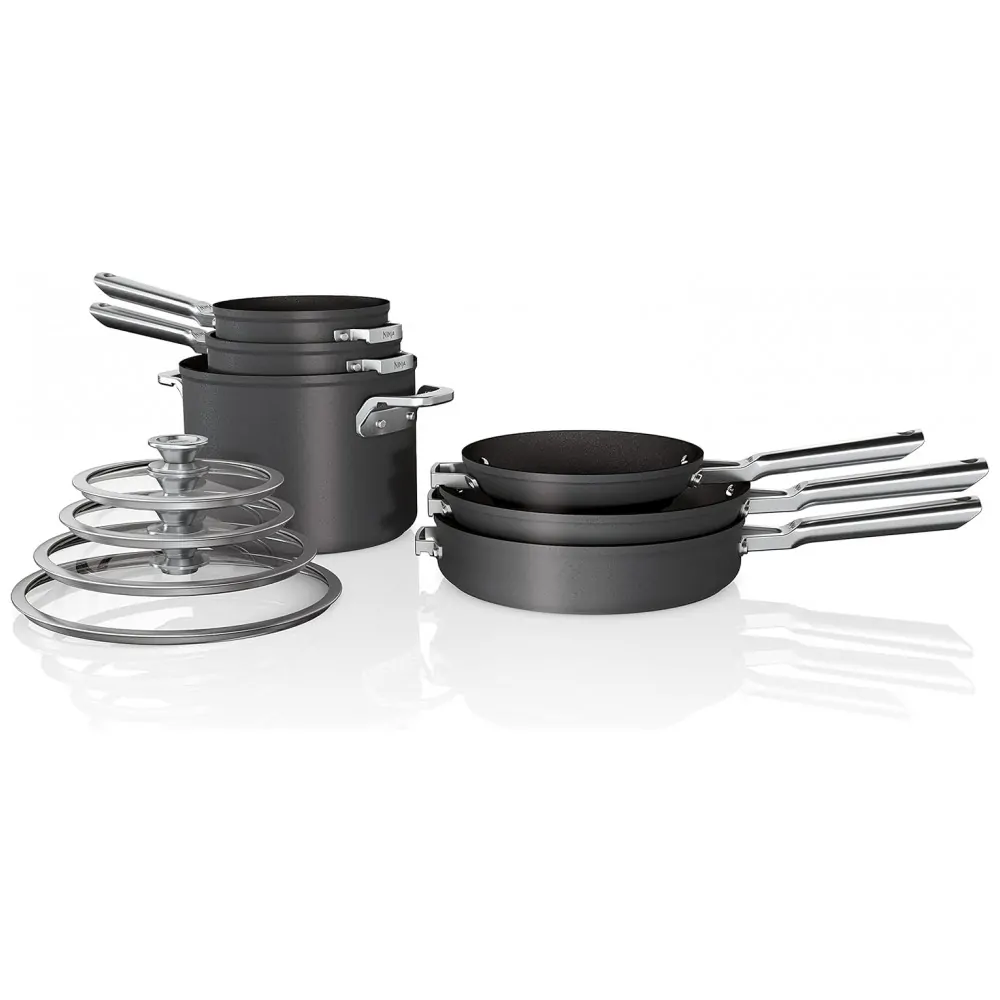 ectqrk5pt7b90b_0-9.jpg - Conjunto de Panelas e Frigideiras Antiaderentes Anodizadas com Tampas de Vidro, 10 Peças, NINJA C59500, Preto