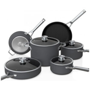 ectqrk5pt7b90b_1-9.jpg - Conjunto de Panelas e Frigideiras Antiaderentes Anodizadas com Tampas de Vidro, 10 Peças, NINJA C59500, Preto