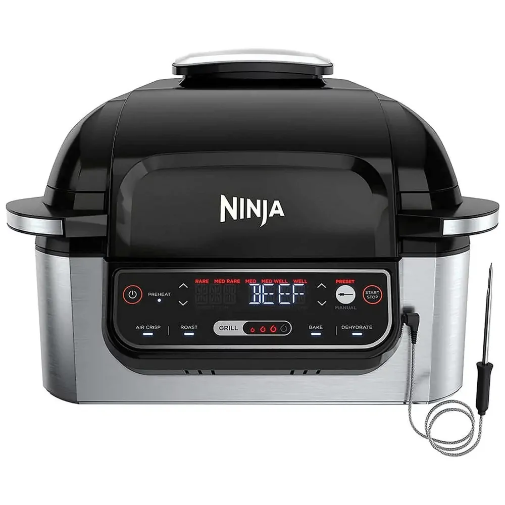 ectqg8tzxkx70b_0.jpg - Air Fryer Fritadeira Elétrica e Grill 5 em 1 Programável, 110V 1760W, NINJA Foodi AG302, Preto