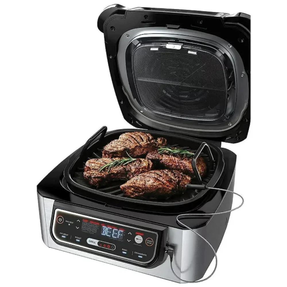 ectqg8tzxkx70b_1.jpg - Air Fryer Fritadeira Elétrica e Grill 5 em 1 Programável, 110V 1760W, NINJA Foodi AG302, Preto