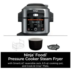 ectq8qclh5990b_10.jpg - Panela de Pressão Elétrica 14 em 1 Automática 6L com Painel de Controle Digital, 1460W, 110v, NINJA OL501, Cinza