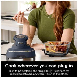 ectq6dw8dddd0b_10.jpg - Fritadeira Elétrica Air Fryer Tudo em Um com 2 Recipientes de Vidro 3.7L e 1.4L e Tampas, 110V 1500W, Ninja Crispi FN101GY, Cinza
