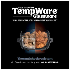 ectq6dw8dddd0b_3.jpg - Fritadeira Elétrica Air Fryer Tudo em Um com 2 Recipientes de Vidro 3.7L e 1.4L e Tampas, 110V 1500W, Ninja Crispi FN101GY, Cinza