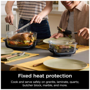 ectq6dw8dddd0b_8.jpg - Fritadeira Elétrica Air Fryer Tudo em Um com 2 Recipientes de Vidro 3.7L e 1.4L e Tampas, 110V 1500W, Ninja Crispi FN101GY, Cinza