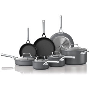 ectqd7ssf1c80b_0.jpg - Conjunto de Panelas Antiaderentes de Alumínio Anodizado, 12 PCS, NINJA C39800, Cinza