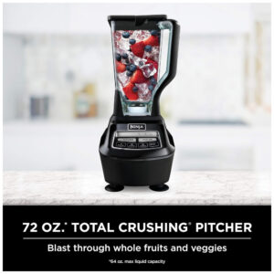 Liquidificador de Bancada 2 Litros com 4 Funções para Smoothies, Processamento, Massa, Bebidas, 1500W 110V, Ninja BL770, Preto