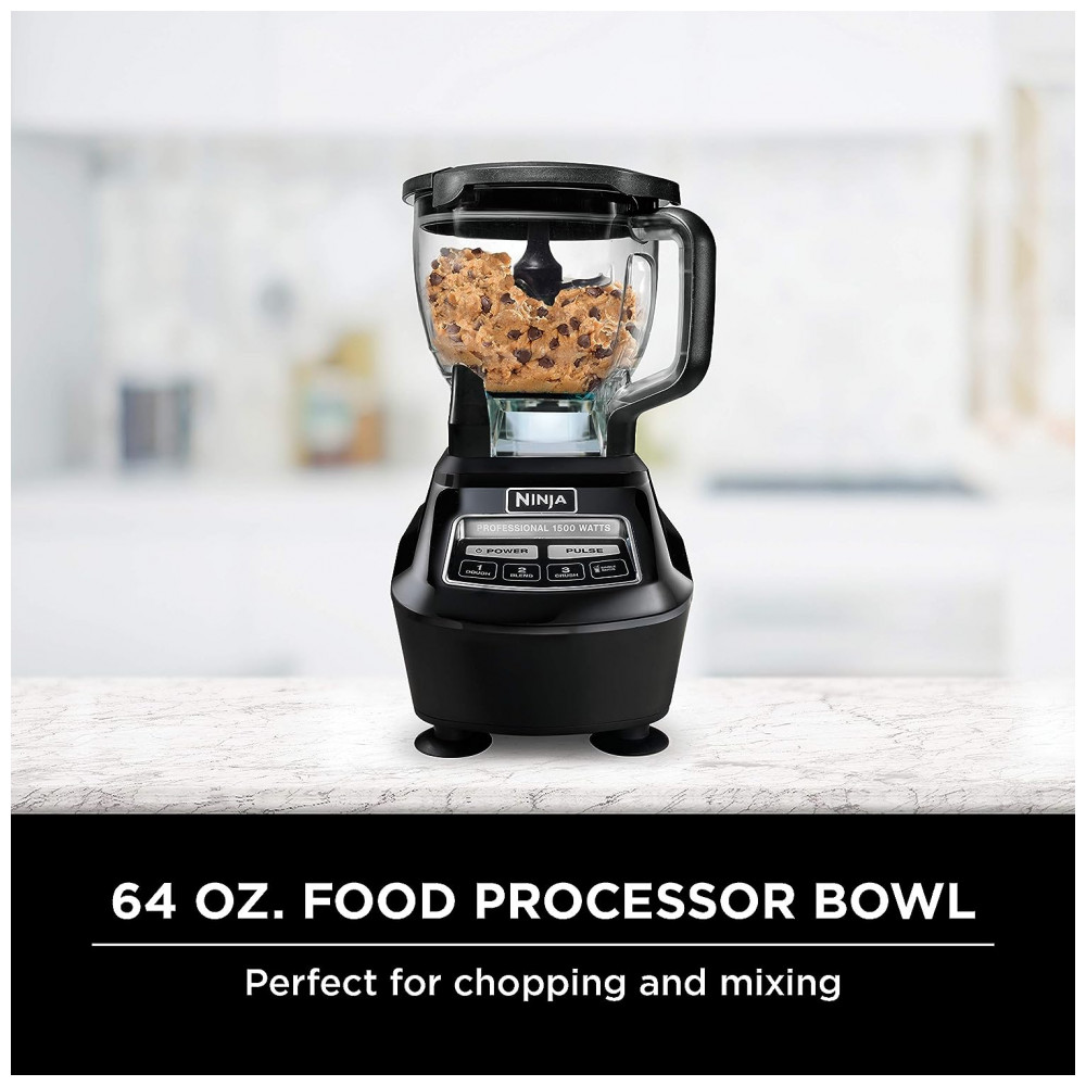 Liquidificador de Bancada 2 Litros com 4 Funções para Smoothies, Processamento, Massa, Bebidas, 1500W 110V, Ninja BL770, Preto