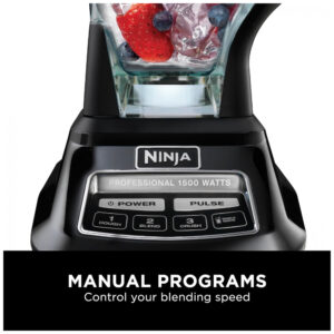 Liquidificador de Bancada 2 Litros com 4 Funções para Smoothies, Processamento, Massa, Bebidas, 1500W 110V, Ninja BL770, Preto