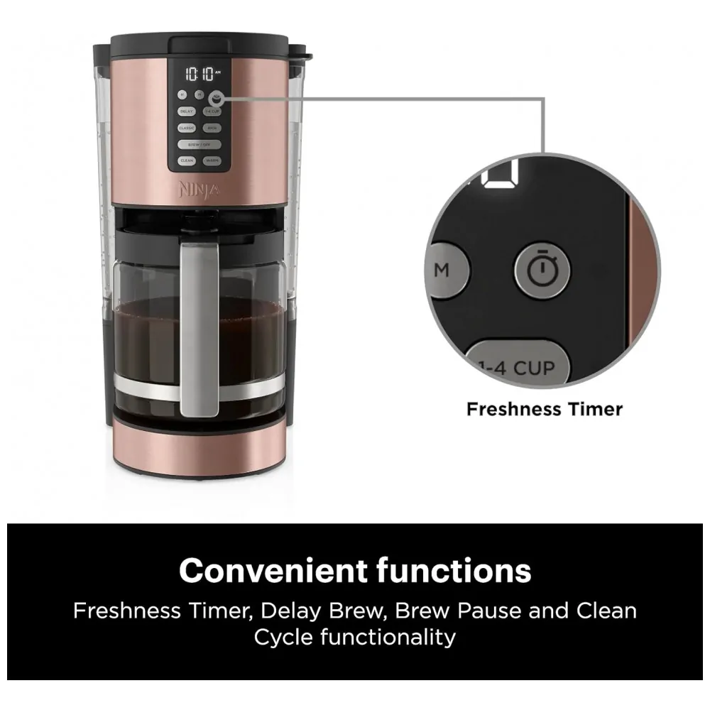 Cafeteira Programável até 14 Xicaras com 2 Programas, Ninja DCM201CP, 110V, Bronze