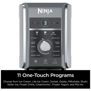 Sorveteira Ninja CREAMi NC501 Deluxe Prateado 11 em 1 Tecnologia Creamify 2 Potes XL 120V