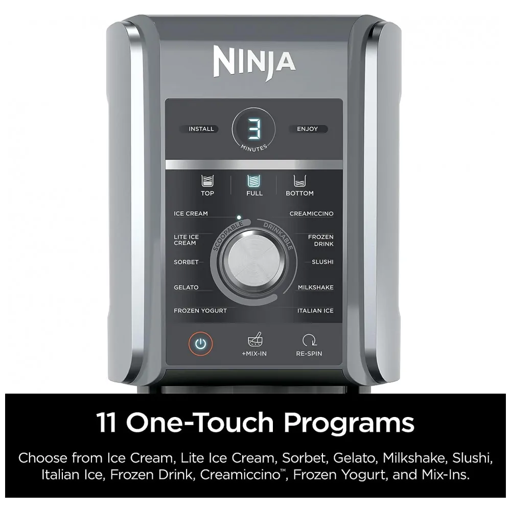 Sorveteira Automática com 11 Programas, 110v, NINJA NC501, Cinza