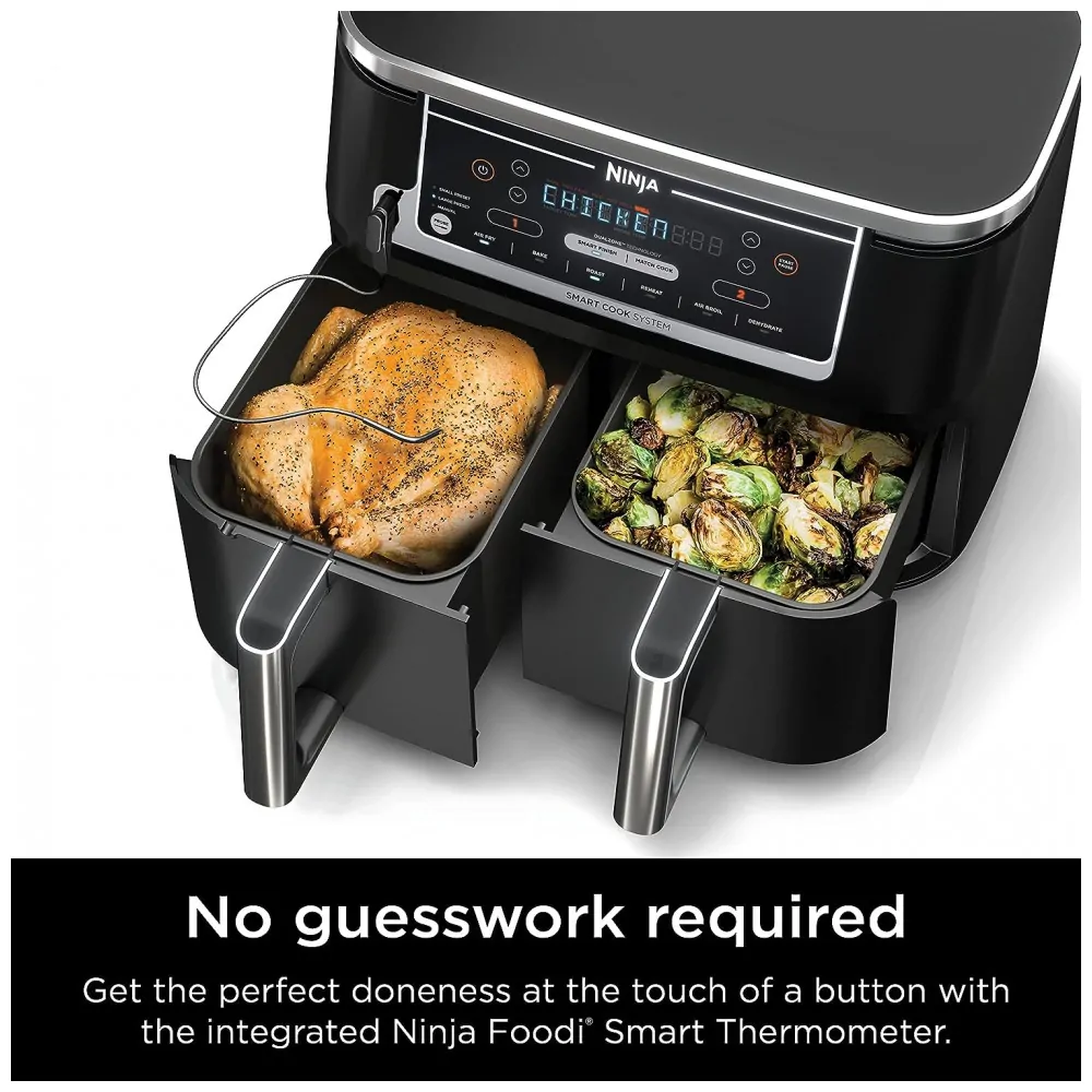 Fritadeira Elétrica AirFryer 10L de Capacidade com Temperatura Ajustável e Temporizador, 1690W, 110V, NINJA DZ550, Preto