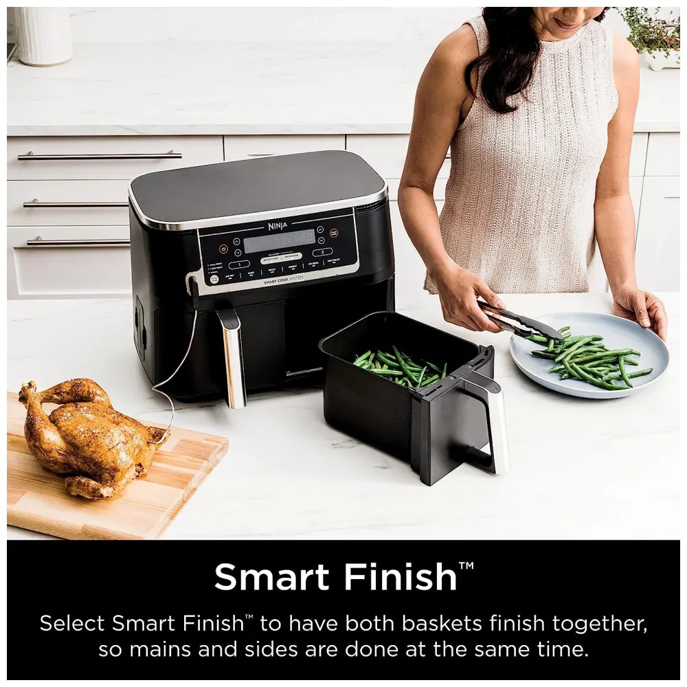 Fritadeira Elétrica AirFryer 10L de Capacidade com Temperatura Ajustável e Temporizador, 1690W, 110V, NINJA DZ550, Preto