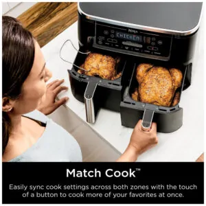 Fritadeira Elétrica AirFryer 10L de Capacidade com Temperatura Ajustável e Temporizador, 1690W, 110V, NINJA DZ550, Preto
