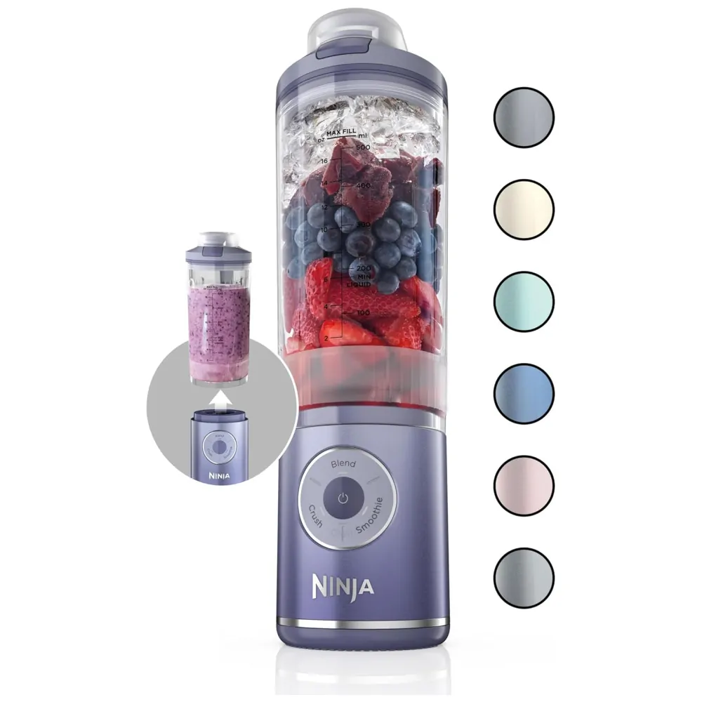 Liquidificador Portátil Ninja BC251LD Blast Max Sem Fio Lavanda 650mL 3 Programas 11,1V