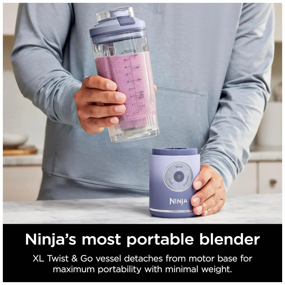 Liquidificador Portátil Ninja BC251LD Blast Max Sem Fio Lavanda 650mL 3 Programas 11,1V