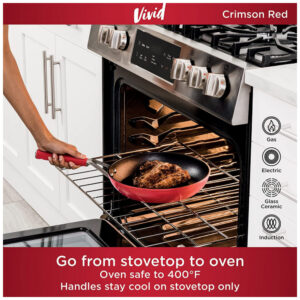 ectqrldfmtw80b_3.jpg - Frigideira Antiaderente com Alças Frias ao Toque, Ninja C20026 Foodi, Vermelha