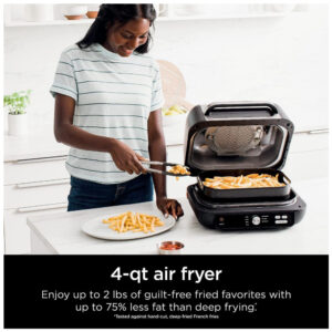 ectqz4jrgt990b_4.jpg - Fritadeira Elétrica AirFryer e Grill 7 em 1 Capacidade 4L, com Tela LED, 110V, NINJA Food IG601, Preto