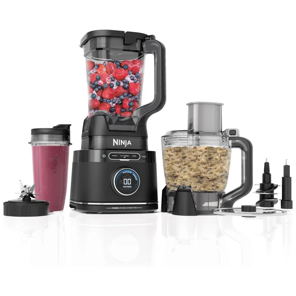Liquidificador e Processador de Alimentos com Tecnologia BlendSense e Acessórios, 110V 1200W, Ninja TB401, Preto