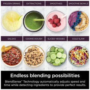 Liquidificador e Processador de Alimentos com Tecnologia BlendSense e Acessórios, 110V 1200W, Ninja TB401, Preto
