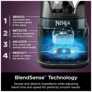 Liquidificador e Processador de Alimentos com Tecnologia BlendSense e Acessórios, 110V 1200W, Ninja TB401, Preto