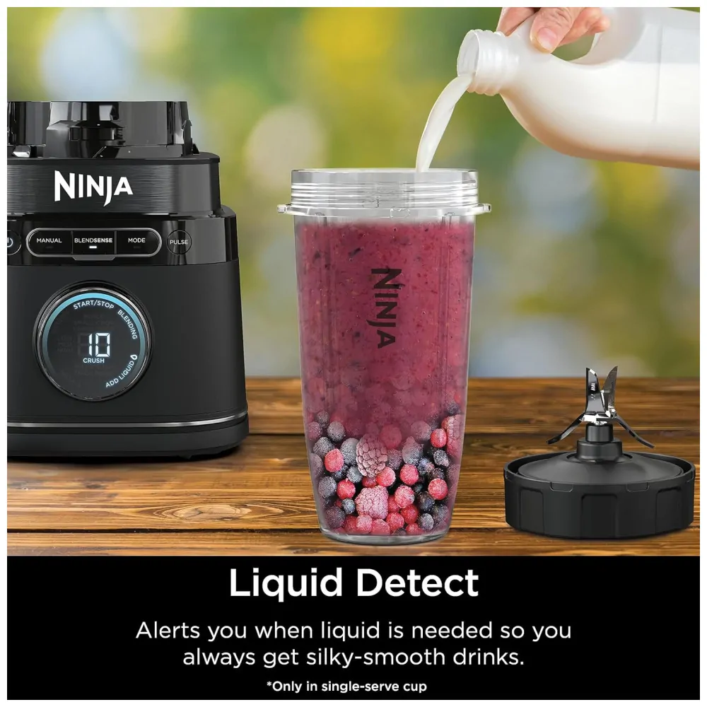 Liquidificador e Processador de Alimentos com Tecnologia BlendSense e Acessórios, 110V 1200W, Ninja TB401, Preto