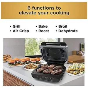 ectq3c7wbsqb0b_6.jpg - Churrasqueira Grill Elétrica 6 em 1 com Controle de Temperatura e Painel de LED, 110V 1500W, Ninja FG551, Preta