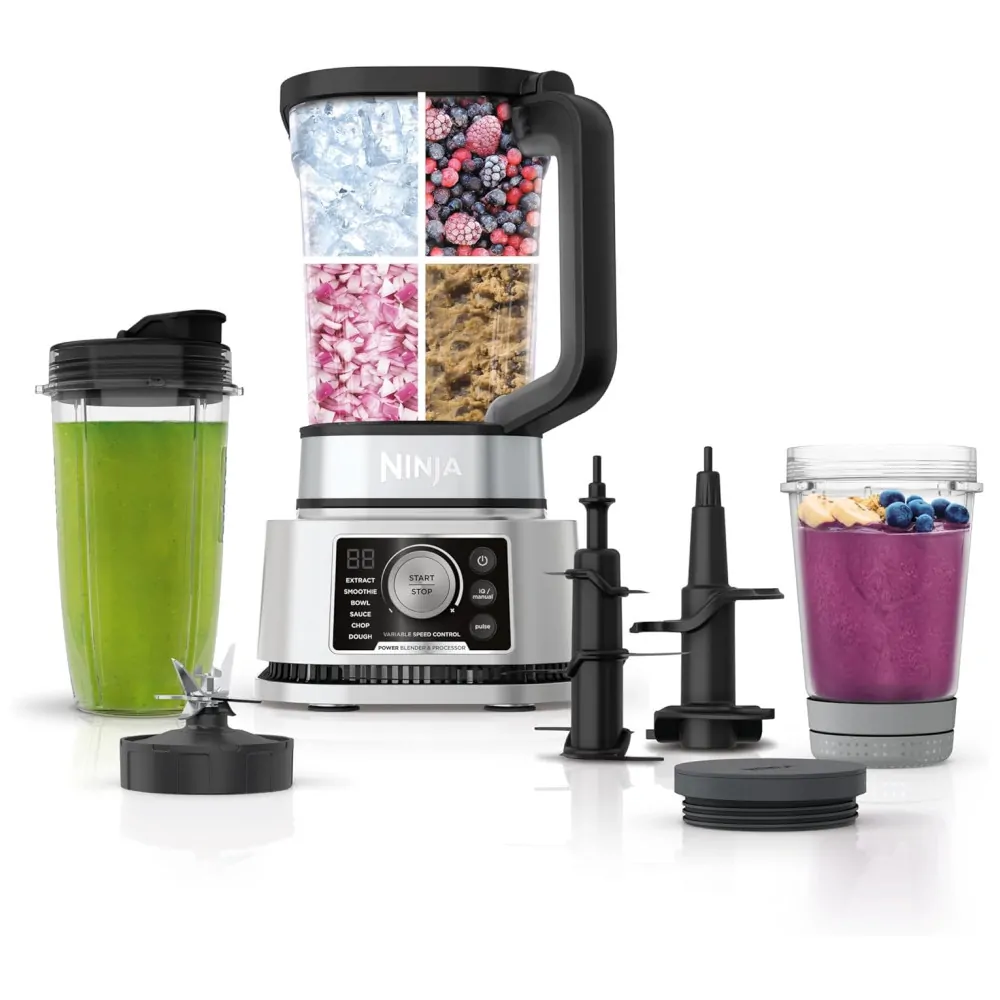 Liquidificador Ninja SS351 Sistema de Cozinha 3 em 1 SmartTorque 1400W Prata 120V