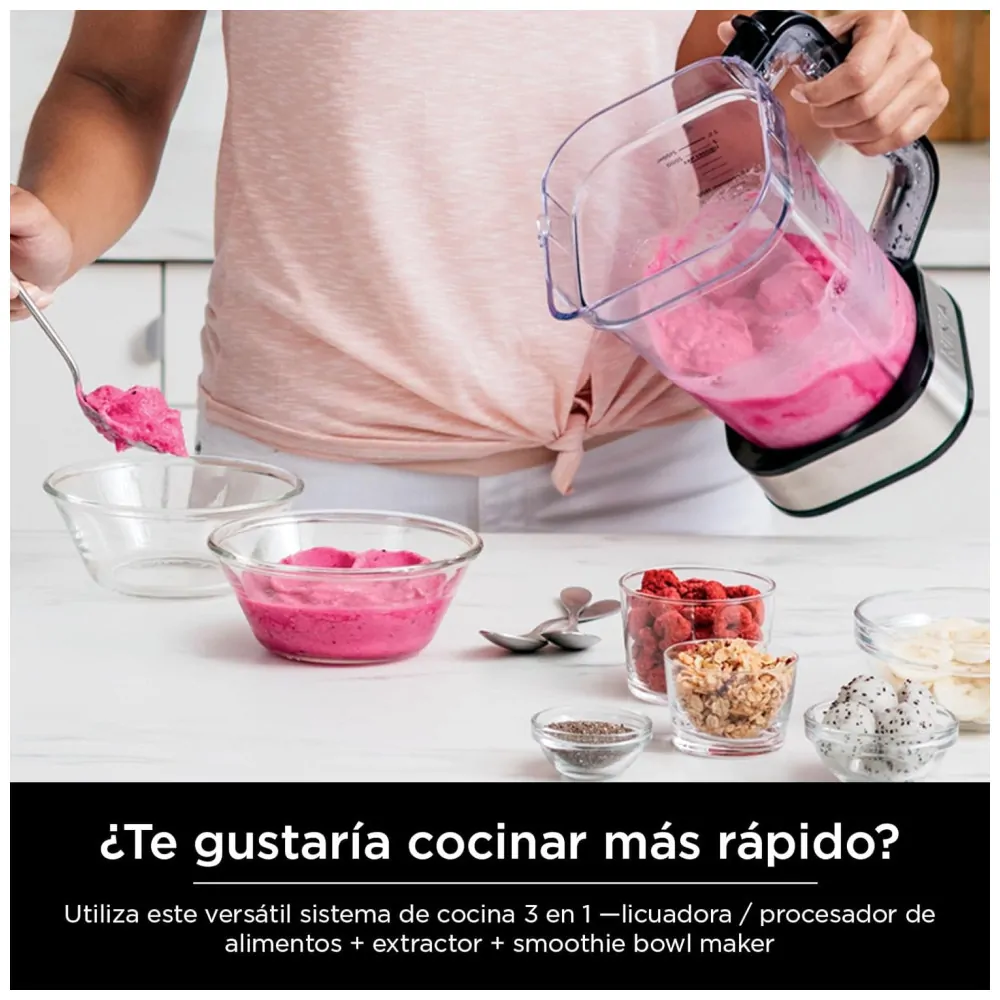 Liquidificador Ninja SS351 Sistema de Cozinha 3 em 1 SmartTorque 1400W Prata 120V