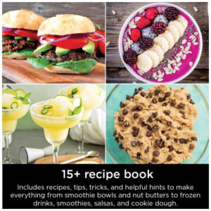 Liquidificador de Bancada 4 em 1, Capacidade 2L com Velocidade Variável, 1400W, 110v, NINJA SS351, Prateado