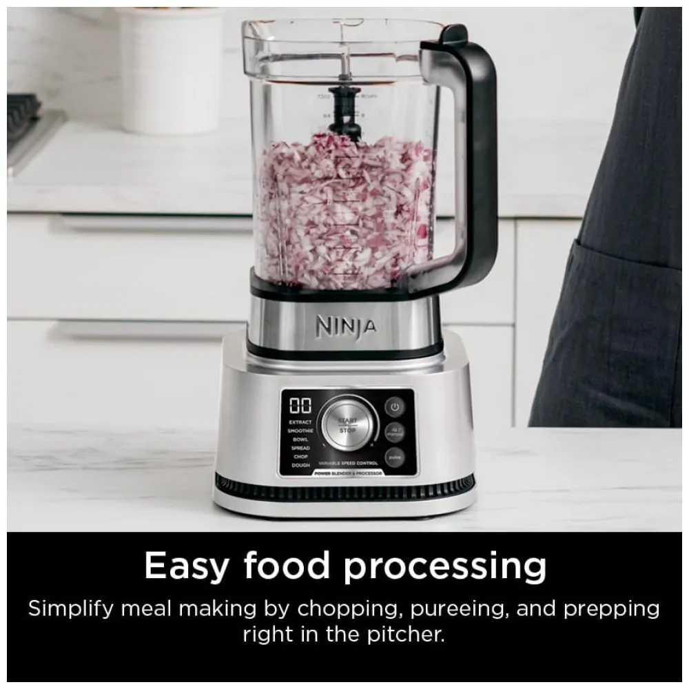 Liquidificador Ninja SS351 Sistema de Cozinha 3 em 1 SmartTorque 1400W Prata 120V