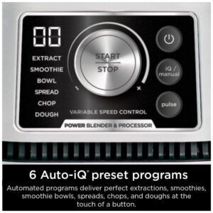 Liquidificador de Bancada 4 em 1, Capacidade 2L com Velocidade Variável, 1400W, 110v, NINJA SS351, Prateado