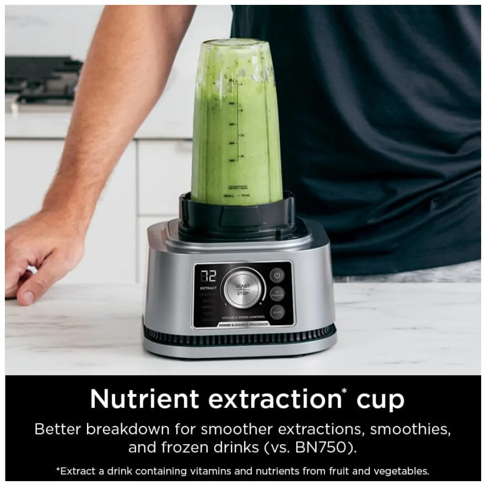 Liquidificador Ninja SS351 Sistema de Cozinha 3 em 1 SmartTorque 1400W Prata 120V