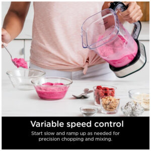 Liquidificador de Bancada 4 em 1, Capacidade 2L com Velocidade Variável, 1400W, 110v, NINJA SS351, Prateado