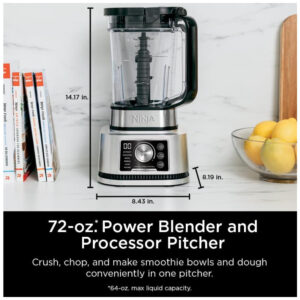 Liquidificador de Bancada 4 em 1, Capacidade 2L com Velocidade Variável, 1400W, 110v, NINJA SS351, Prateado