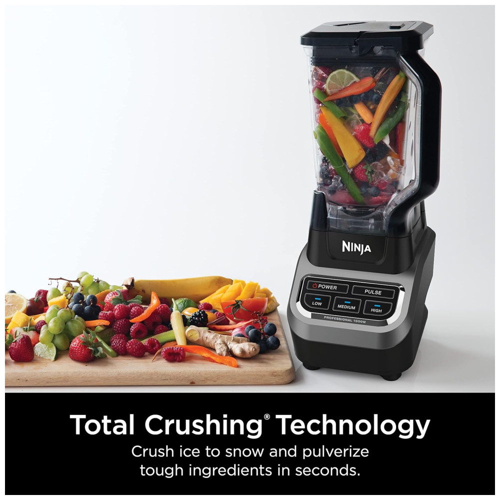 Liquidificador Profissional de 2L com Tecnologia de Trituração Total para Smoothies, 110V 1000W, Ninja BL610, Preto