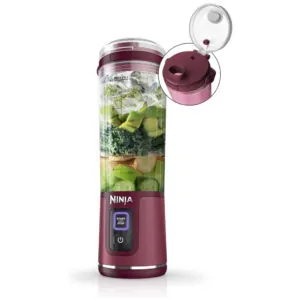 Liquidificador Portátil 530 mL para Vitaminas, Recarregável USB, 110V, Ninja BC151CR, Vermelho Clanberry