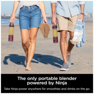 Liquidificador Portátil 530 mL para Vitaminas, Recarregável USB, 110V, Ninja BC151CR, Vermelho Clanberry