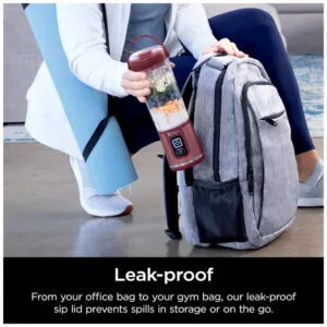 Liquidificador Portátil 530 mL para Vitaminas, Recarregável USB, 110V, Ninja BC151CR, Vermelho Clanberry
