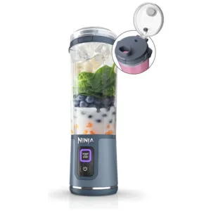 Liquidificador Portátil sem Fio 530 mL para Vitaminas, Recarregável USB, 110V, Ninja BC151NV, Azul