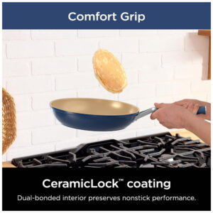 Conjunto de Panelas de Cerâmica com 11 Peças e Cabo Confortável, Ninja CW49011, Azul