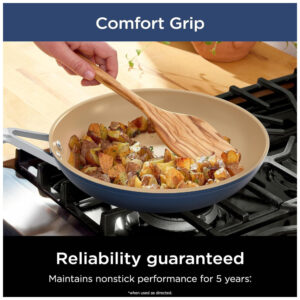 Conjunto de Panelas de Cerâmica com 11 Peças e Cabo Confortável, Ninja CW49011, Azul