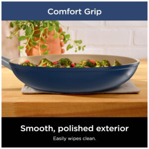 Conjunto de Panelas de Cerâmica com 11 Peças e Cabo Confortável, Ninja CW49011, Azul