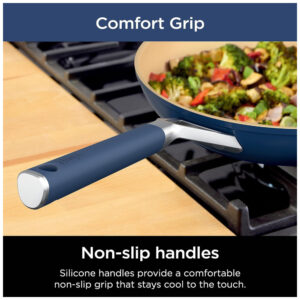 Conjunto de Panelas de Cerâmica com 11 Peças e Cabo Confortável, Ninja CW49011, Azul