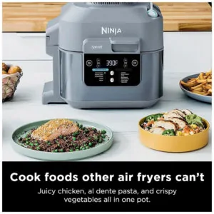 Speedi Fritadeira Elétrica AirFryer com 12 Funções e 6L de Capacidade 1650W, 110v, NINJA SF301, Cinza