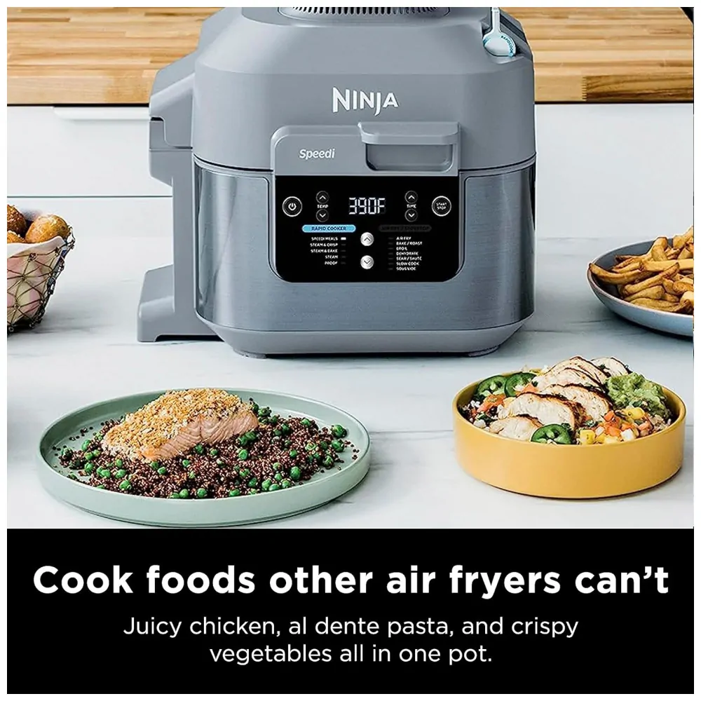 Speedi Fritadeira Elétrica AirFryer com 12 Funções e 6L de Capacidade 1650W, 110v, NINJA SF301, Cinza