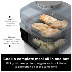 Speedi Fritadeira Elétrica AirFryer com 12 Funções e 6L de Capacidade 1650W, 110v, NINJA SF301, Cinza