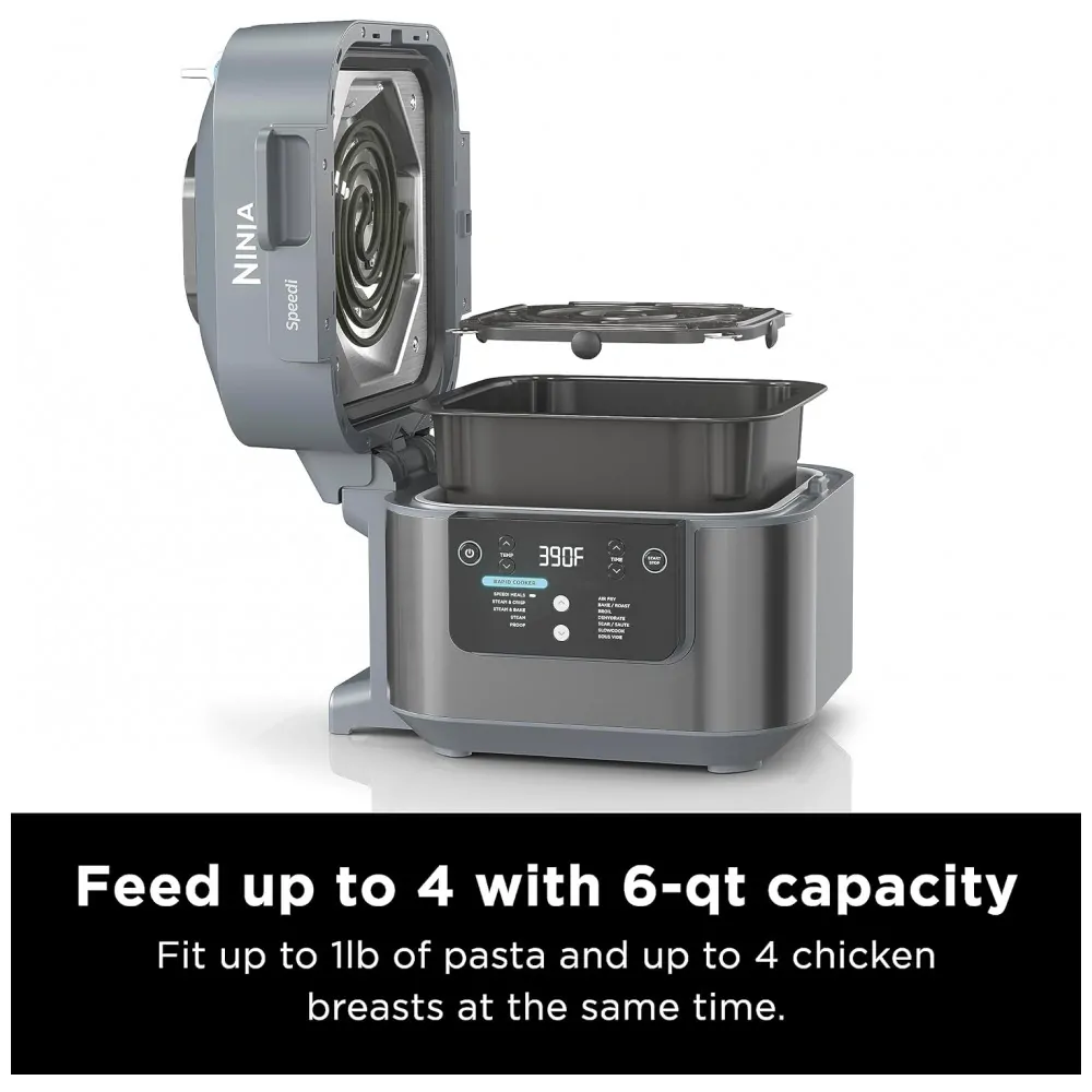 Speedi Fritadeira Elétrica AirFryer com 12 Funções e 6L de Capacidade 1650W, 110v, NINJA SF301, Cinza