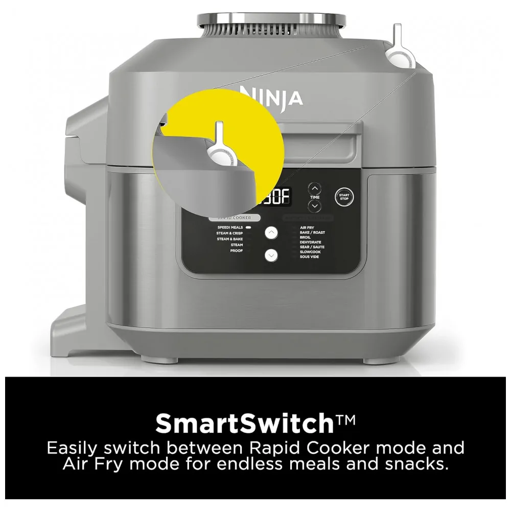 Speedi Fritadeira Elétrica AirFryer com 12 Funções e 6L de Capacidade 1650W, 110v, NINJA SF301, Cinza